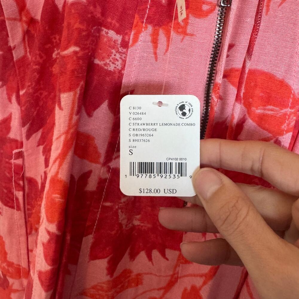 NWT  Free People Altura Printed Mini Dress in Strawberry Lemonade Size  Small - Picture 4 of 5